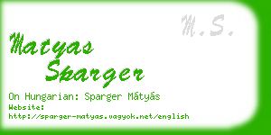 matyas sparger business card